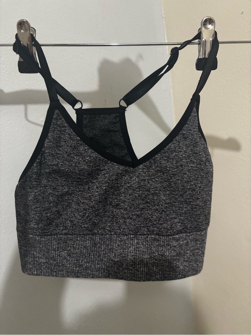 PINK Victoria's Secret Black & Heather Gray Seamless Sports Bralette